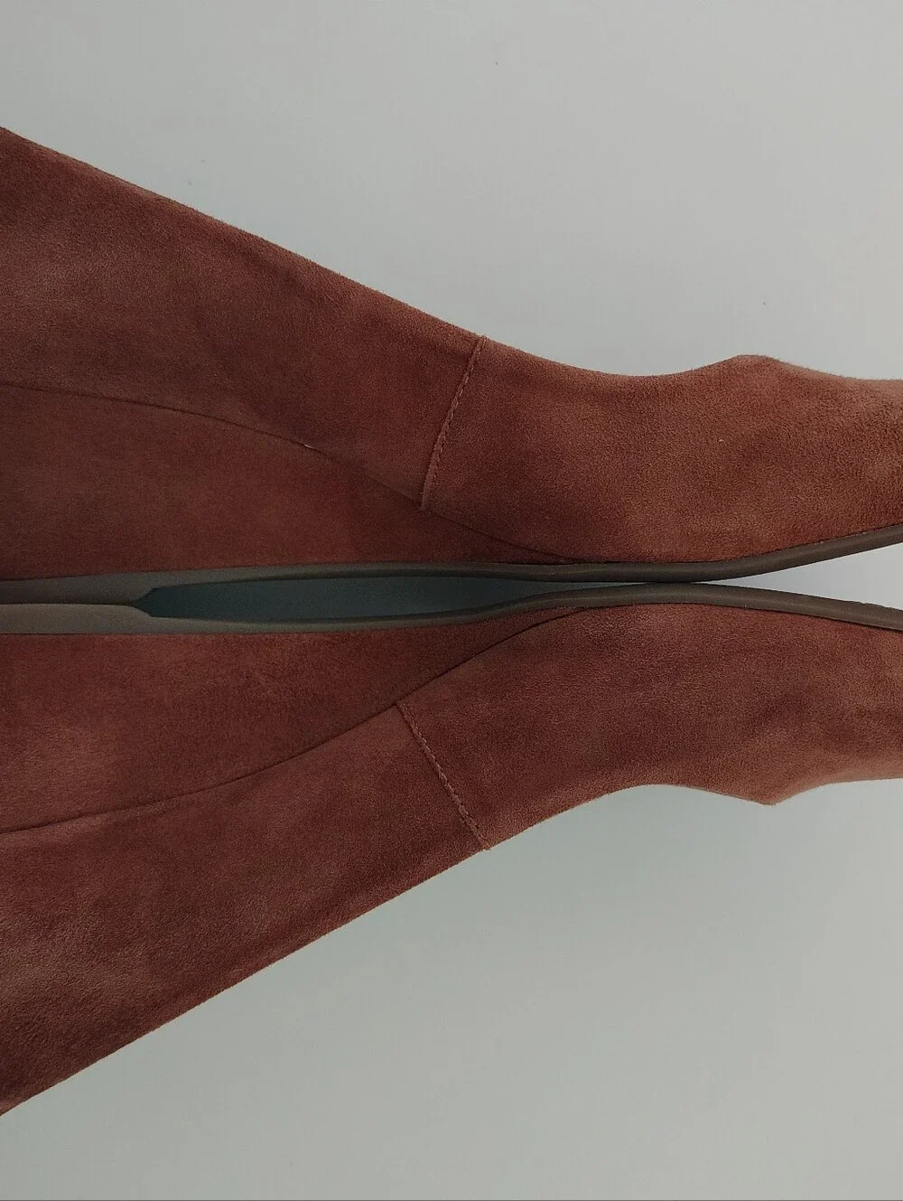 Talbots Rust Suede Closed Toe Wedge Pumps Made In Brazil Size 7 B